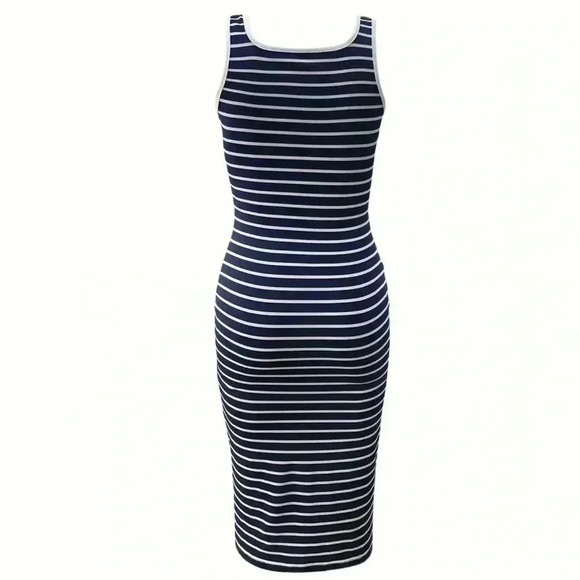 Striped Square Neck Dress Size 8/10 - Picture 3 of 3
